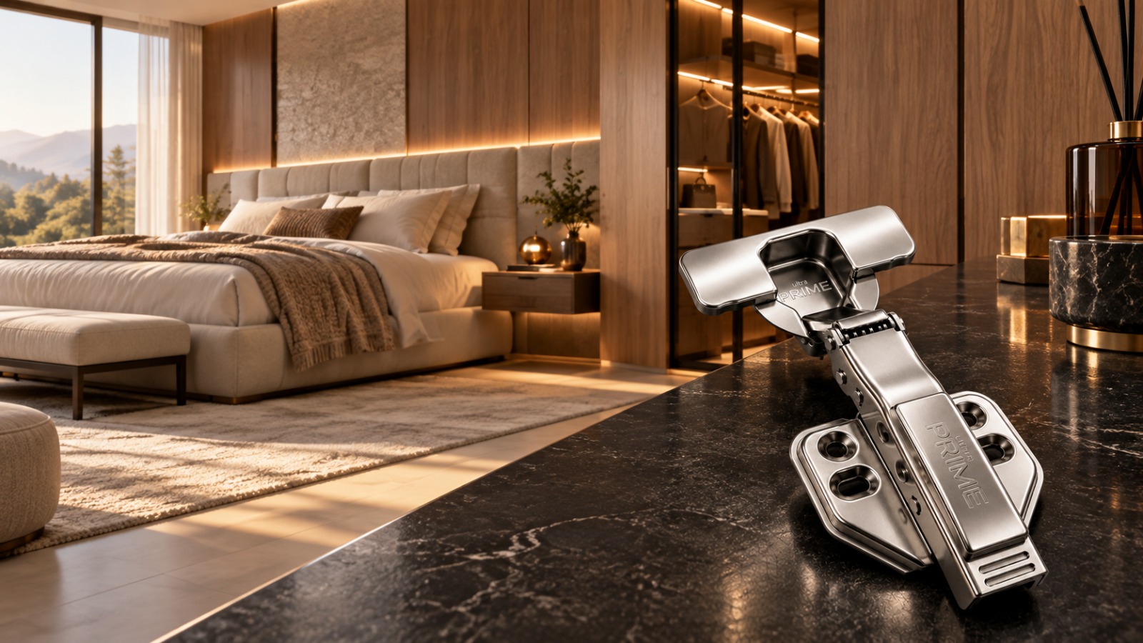 Ultra PRIME sobre bancada de mármore em suíte com closet
